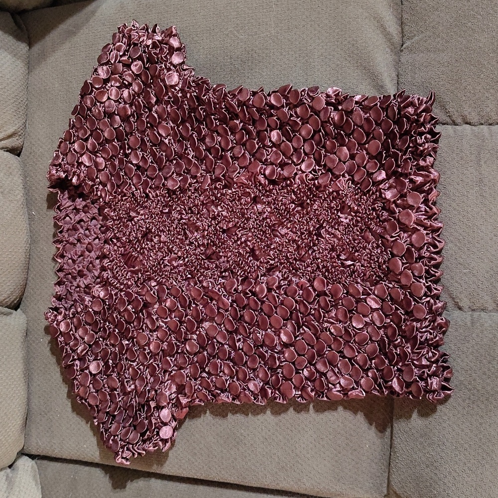 Textured Brown Puffy Top Shimmer